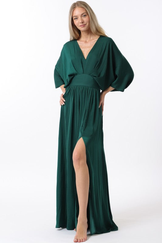 JADE KIMONO SLEEVE MAXI DRESS
