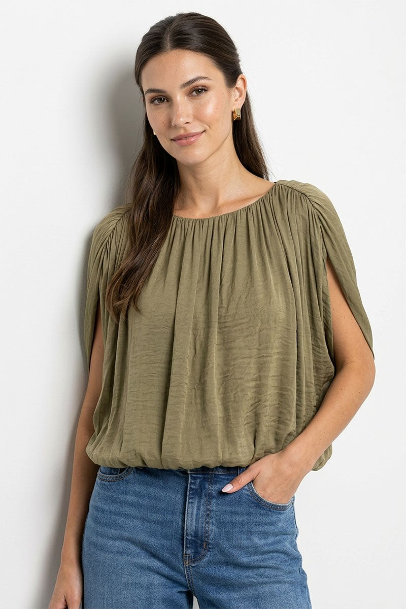MIA SLEEVELESS PLEATED TOP