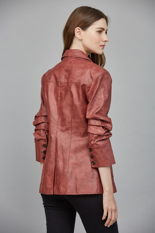 ISABELLA VEGAN LEATHER BLAZER