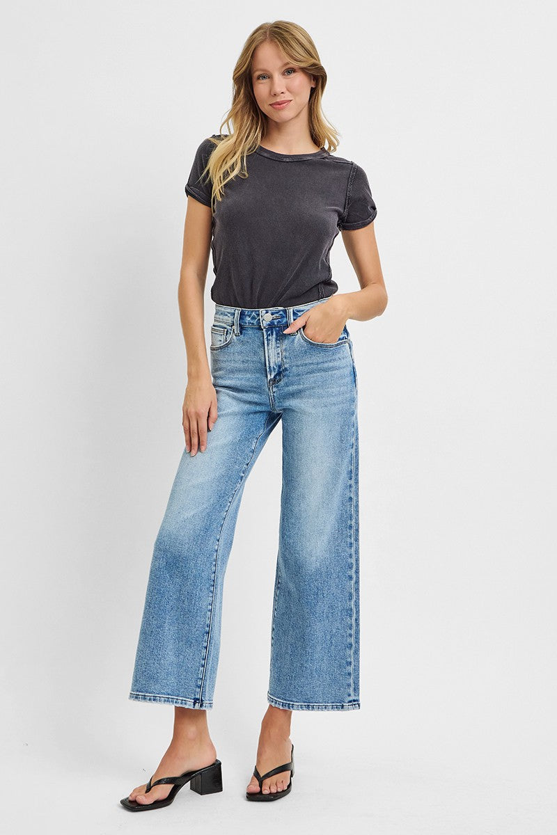BELLE HIGH RISE CROP WIDE JEANS