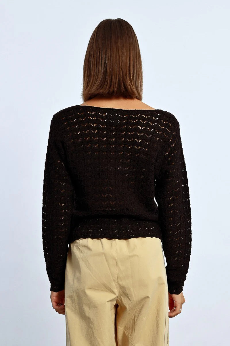 MYRA OPEN KNIT SWEATER