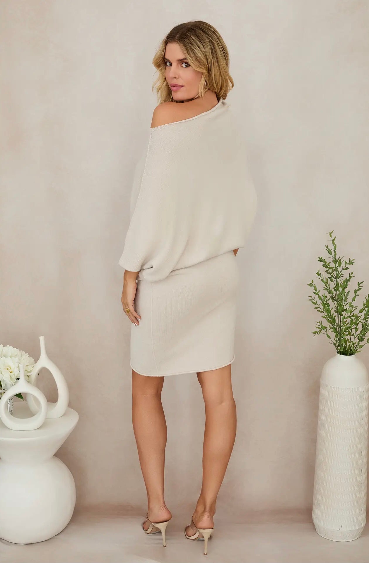 LIZETTE ASYMMETRICAL SWEATER DRESS