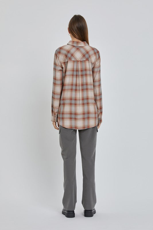 ALICE PLAID BUTTON UP