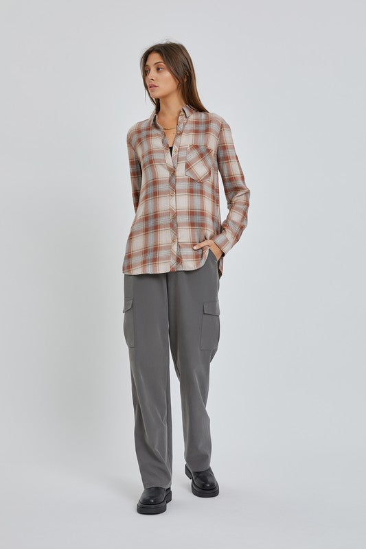 ALICE PLAID BUTTON UP