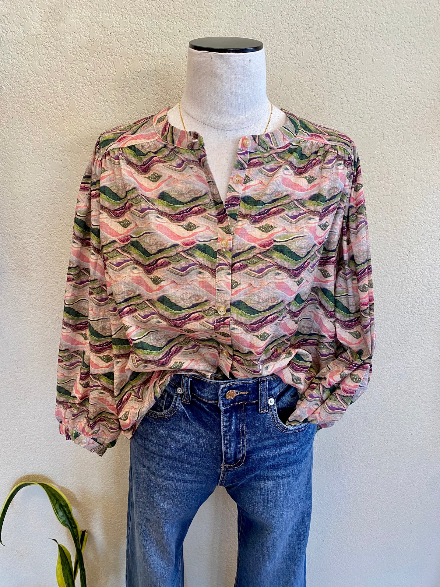 ANNIE ABSTRACT PRINTED TOP