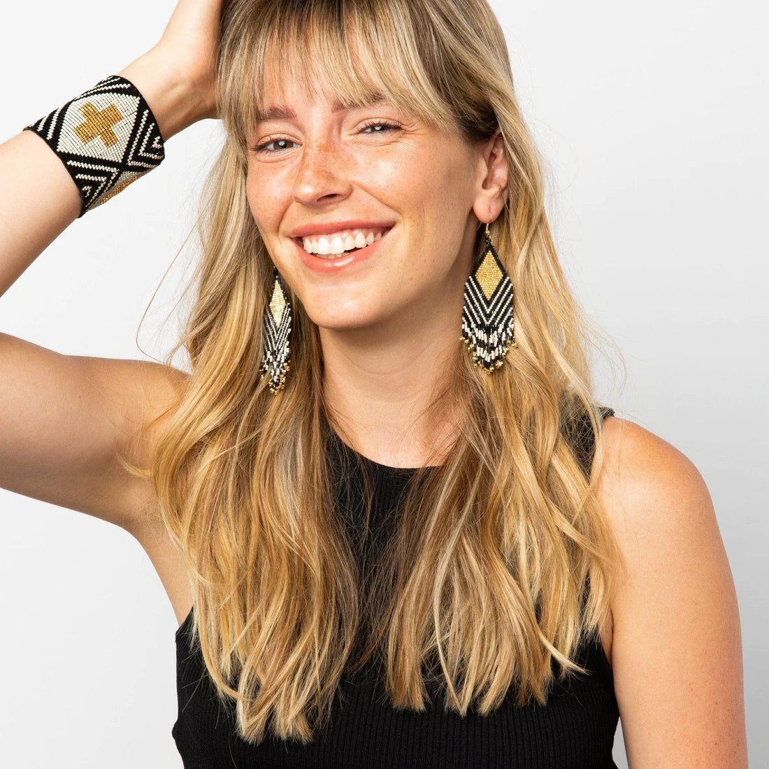 DOTTIE DIAMOND BEADED EARRINGS