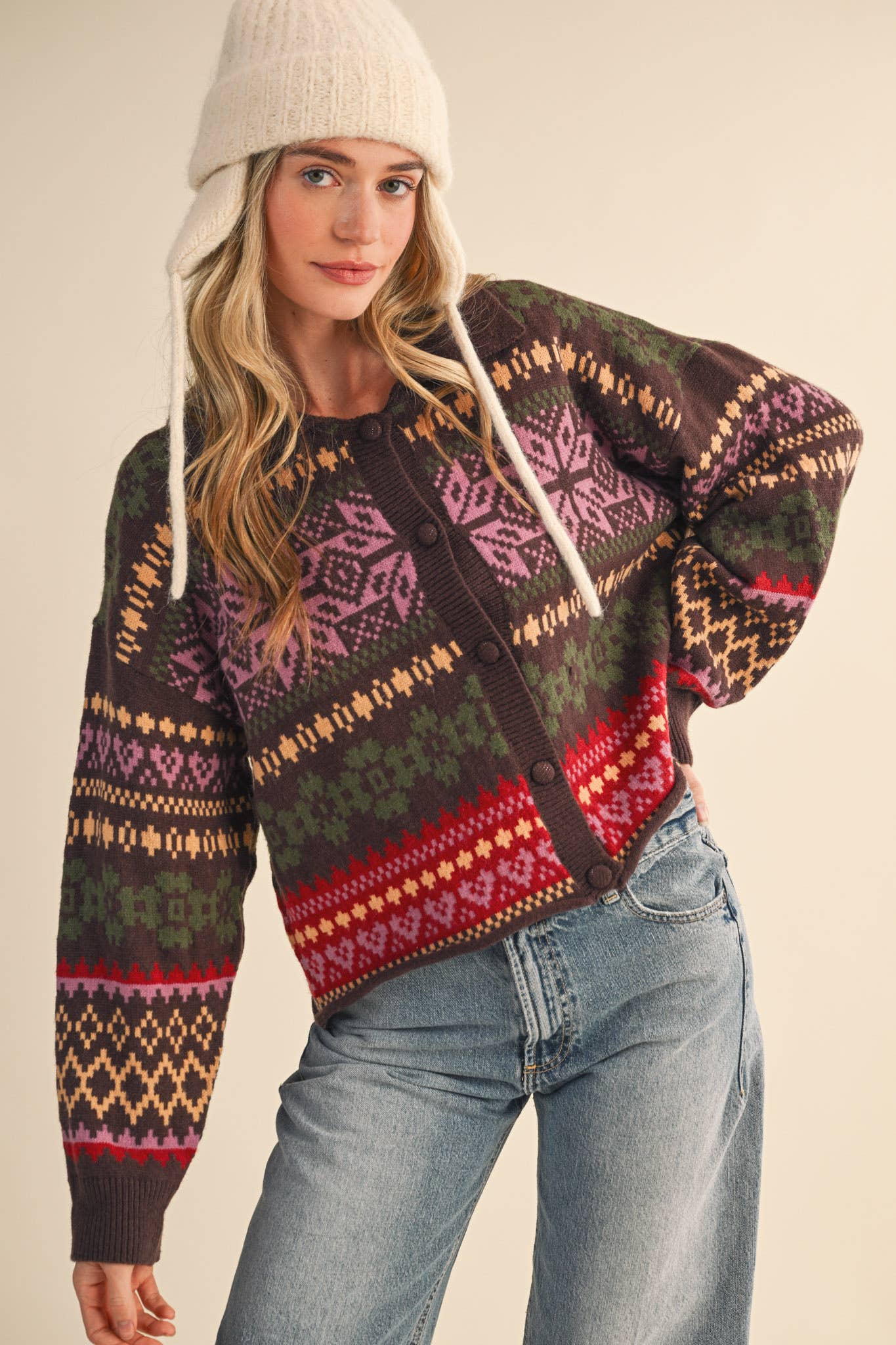 LIZ FAIR ISLE CARDIGAN