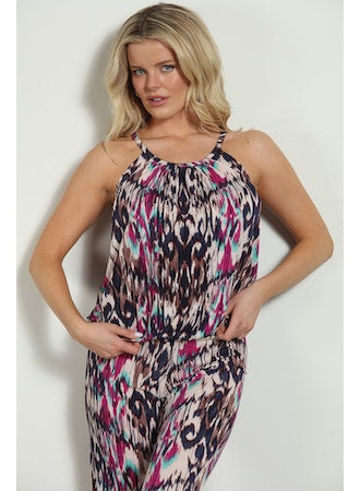 GLENDA SLEEVELESS PRINTED TOP