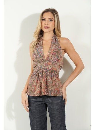 JILLIAN PRINTED HALTER