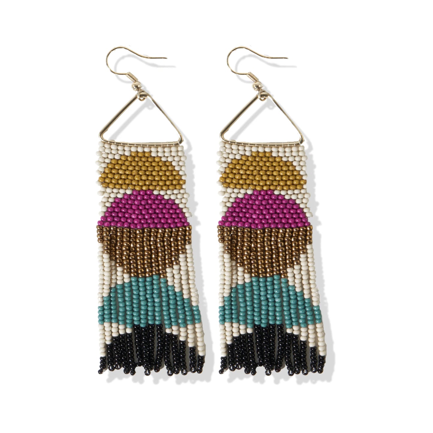 GLORIA HALF CIRCLES BEADED EARRINGS