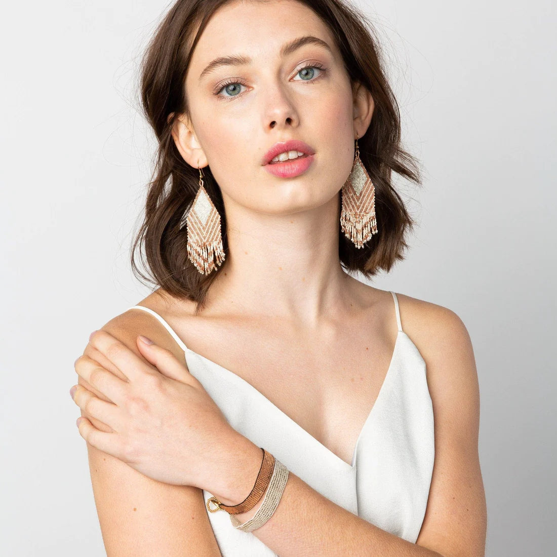 DOTTIE DIAMOND BEADED EARRINGS