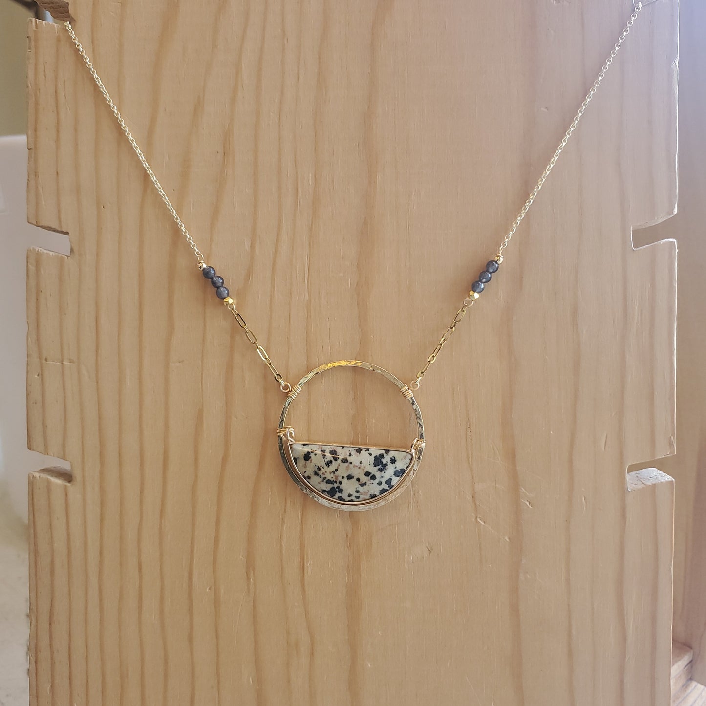 DALMATIAN JASPER PENDANT NECKLACE