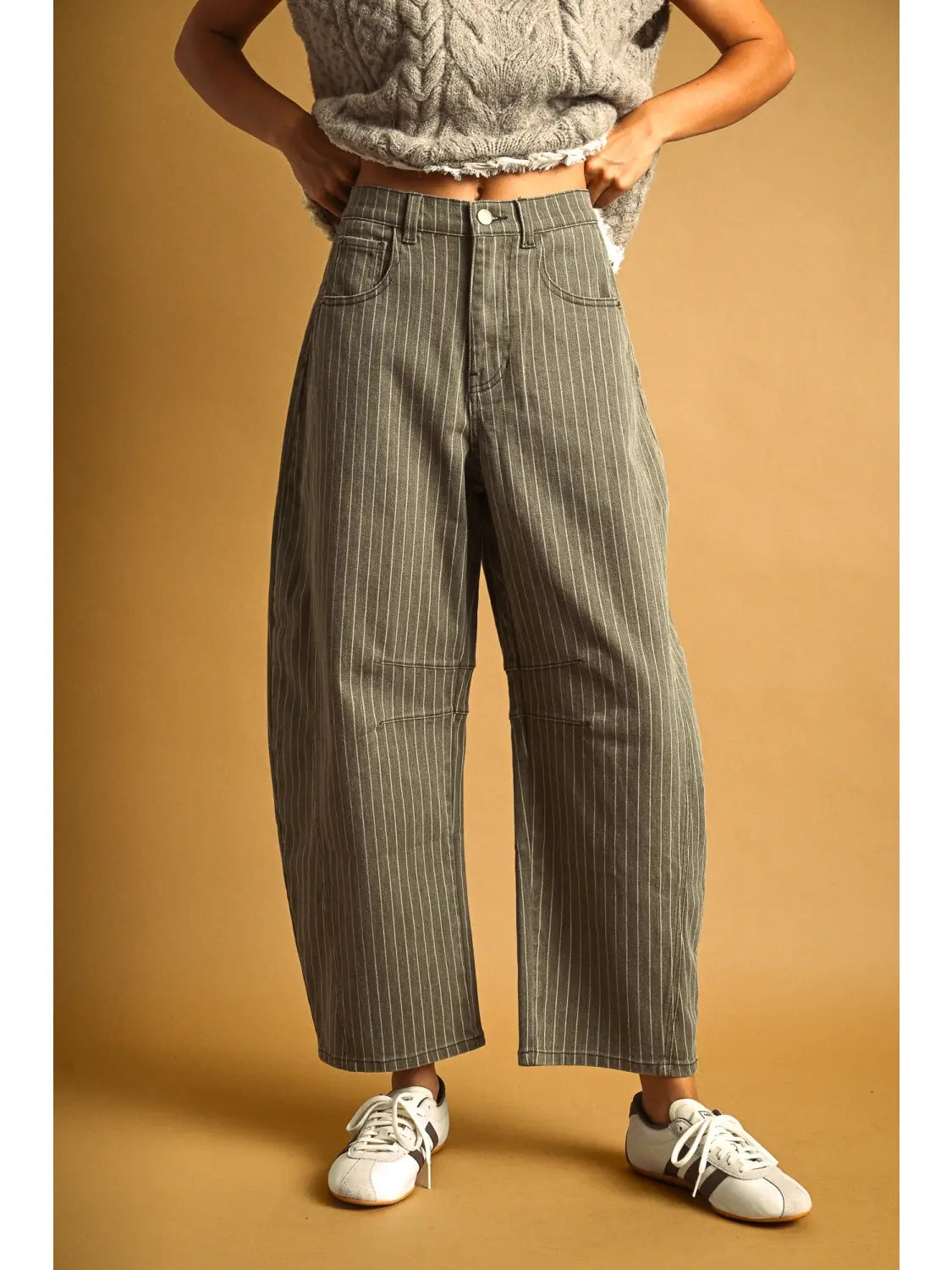 TRACIE STRIPE BARREL JEANS