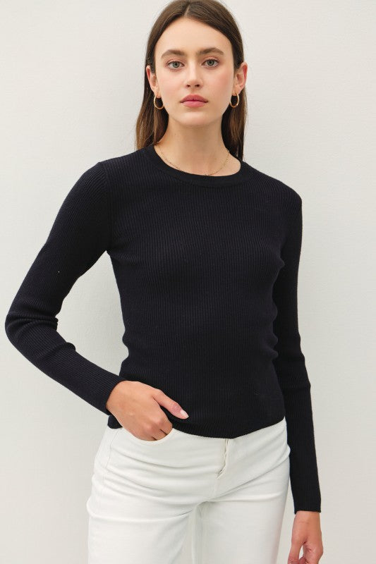 EMERY RIBBED KNIT TOP