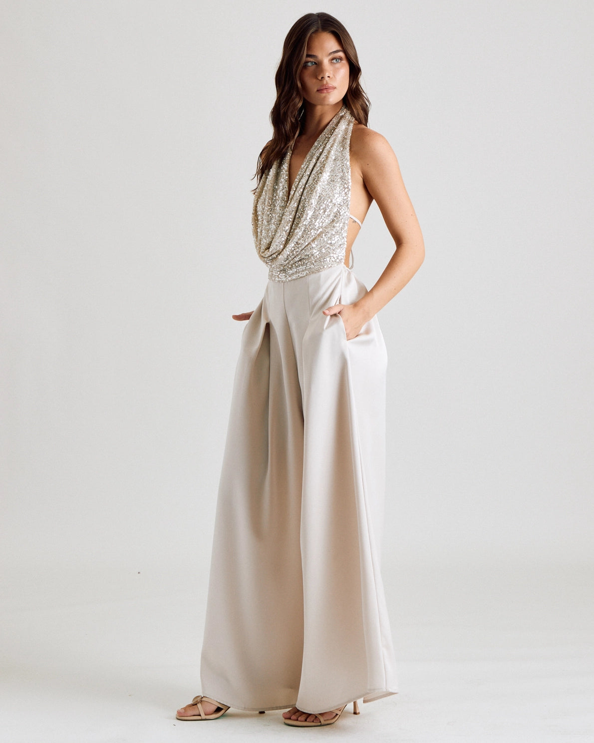 VALERIE SEQUINS BACKLESS JUMPSUIT