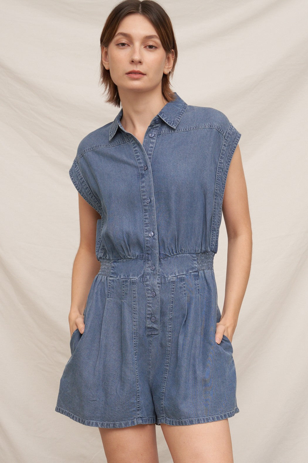 BILLIE DENIM OVERSIZED ROMPER