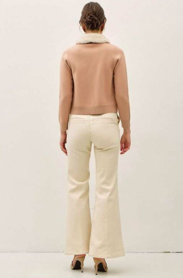 DEBBIE FUR COLLAR CARDIGAN