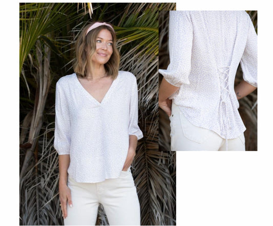 RHONDA TIE BACK BLOUSE