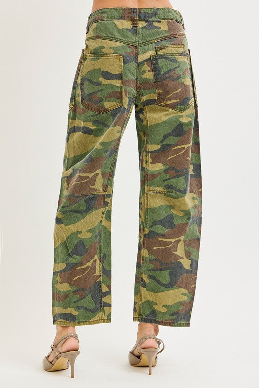 LANA CAMO BARREL PANTS