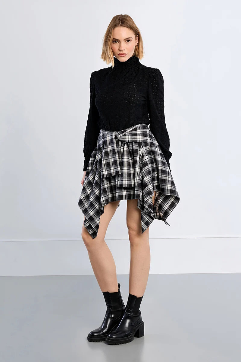 ADRIANNA PLAID SKIRT