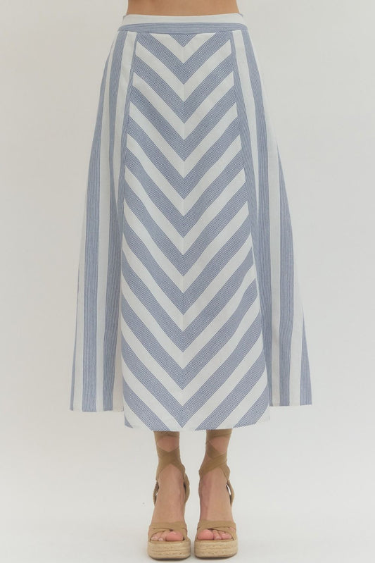 BRIDGET CHEVRON PRINT SKIRT
