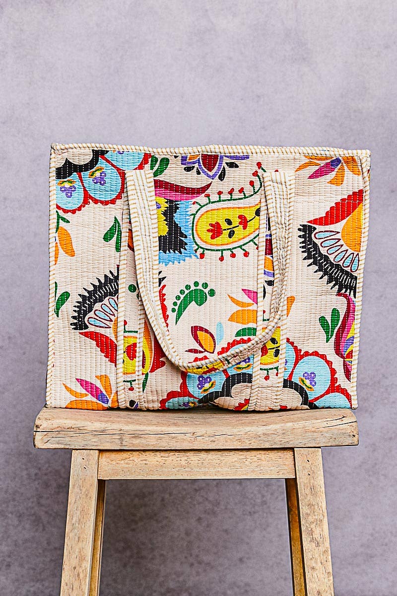 FLORAL PRINTED TOTE