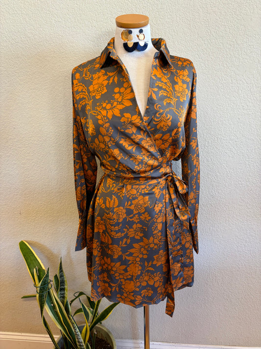 PALMER LONG SLEEVE WRAP DRESS