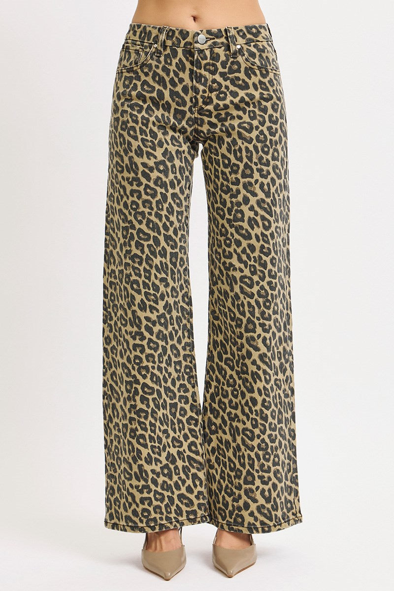 CANDICE LEOPARD PRINTED DENIM