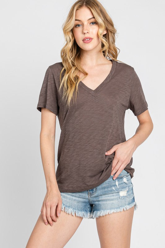 POLLY RELAXED V NECK TEE