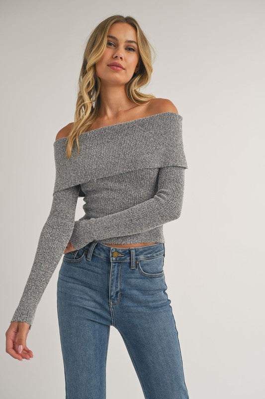CARRIE OFF THE SHOULDER SWEATER