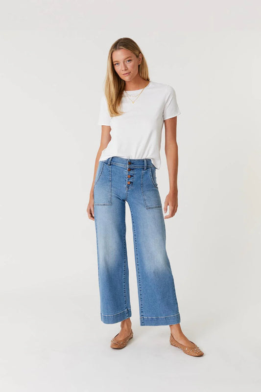 CAMILLE EXPOSED BUTTON FLY DENIM