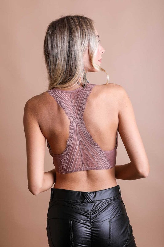 LACE RACERBACK BRALETTE