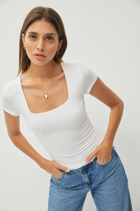 CECIL CLASSIC SQAURE NECK TEE