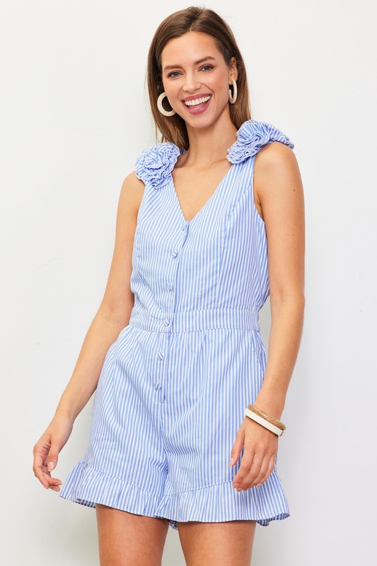 IRIS SLEEVELESS STRIPED ROMPER