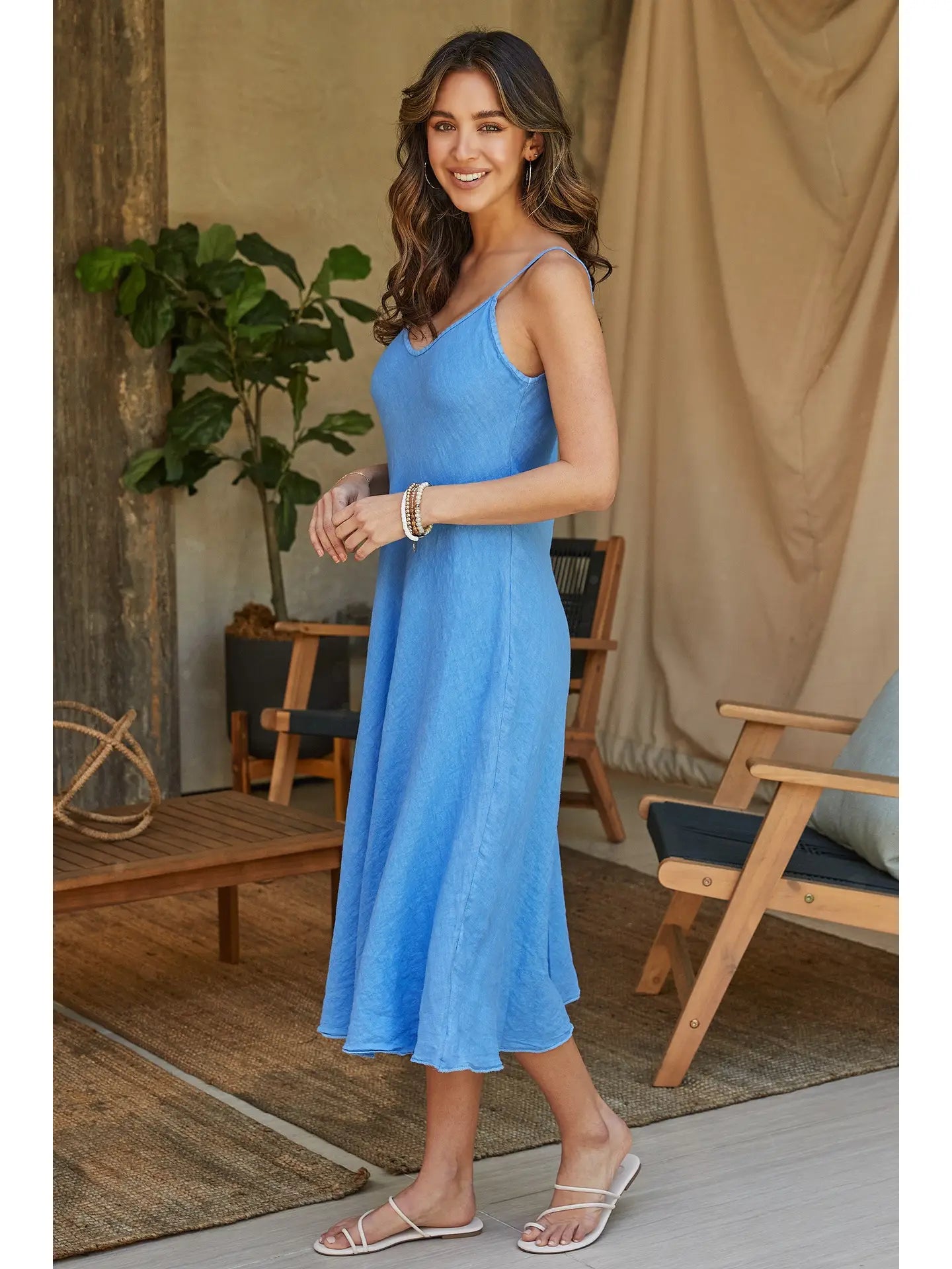 DELLA LINEN SLIP DRESS