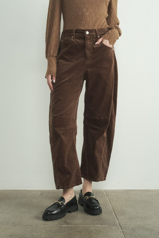 ELLA CORDUROY BARREL PANTS