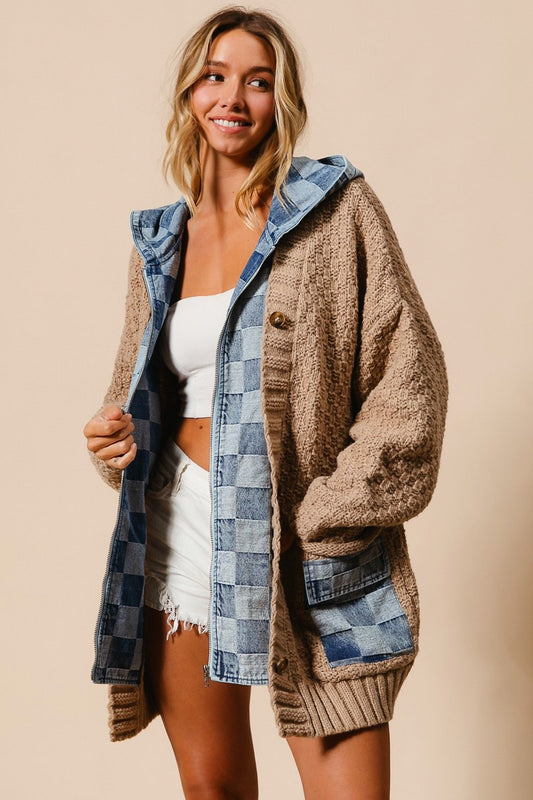 KALIE DENIM SWEATER COAT