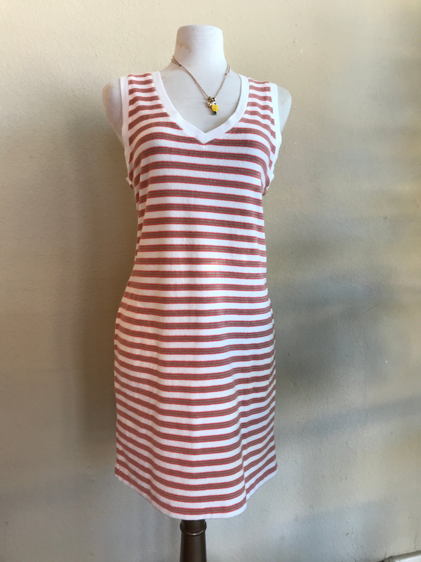 CORAL VNECK TANK DRESS