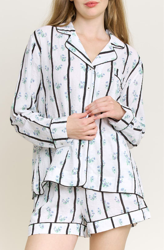 GOOD LIFE LONG SLEEVE SHORTIE PJ SET