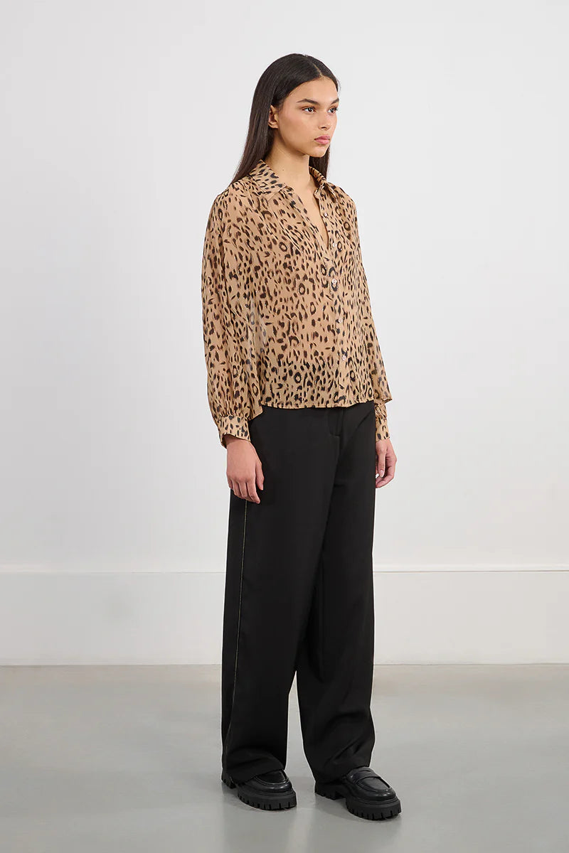 ANGELA CHEETAH PRINT BLOUSE