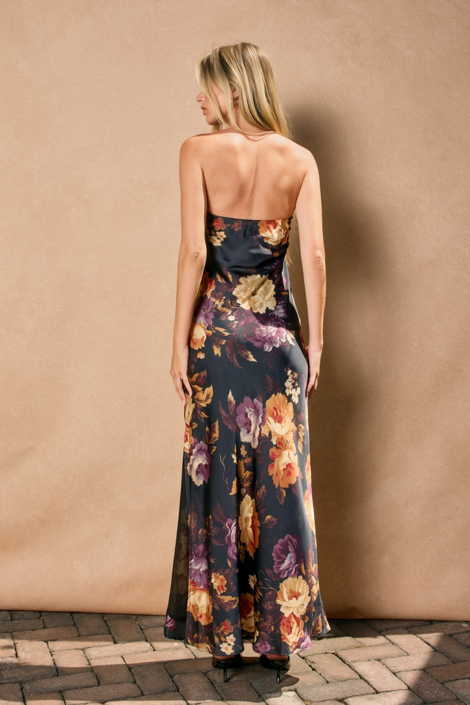 CAMI FLORAL STRAPLESS MAXI DRESS
