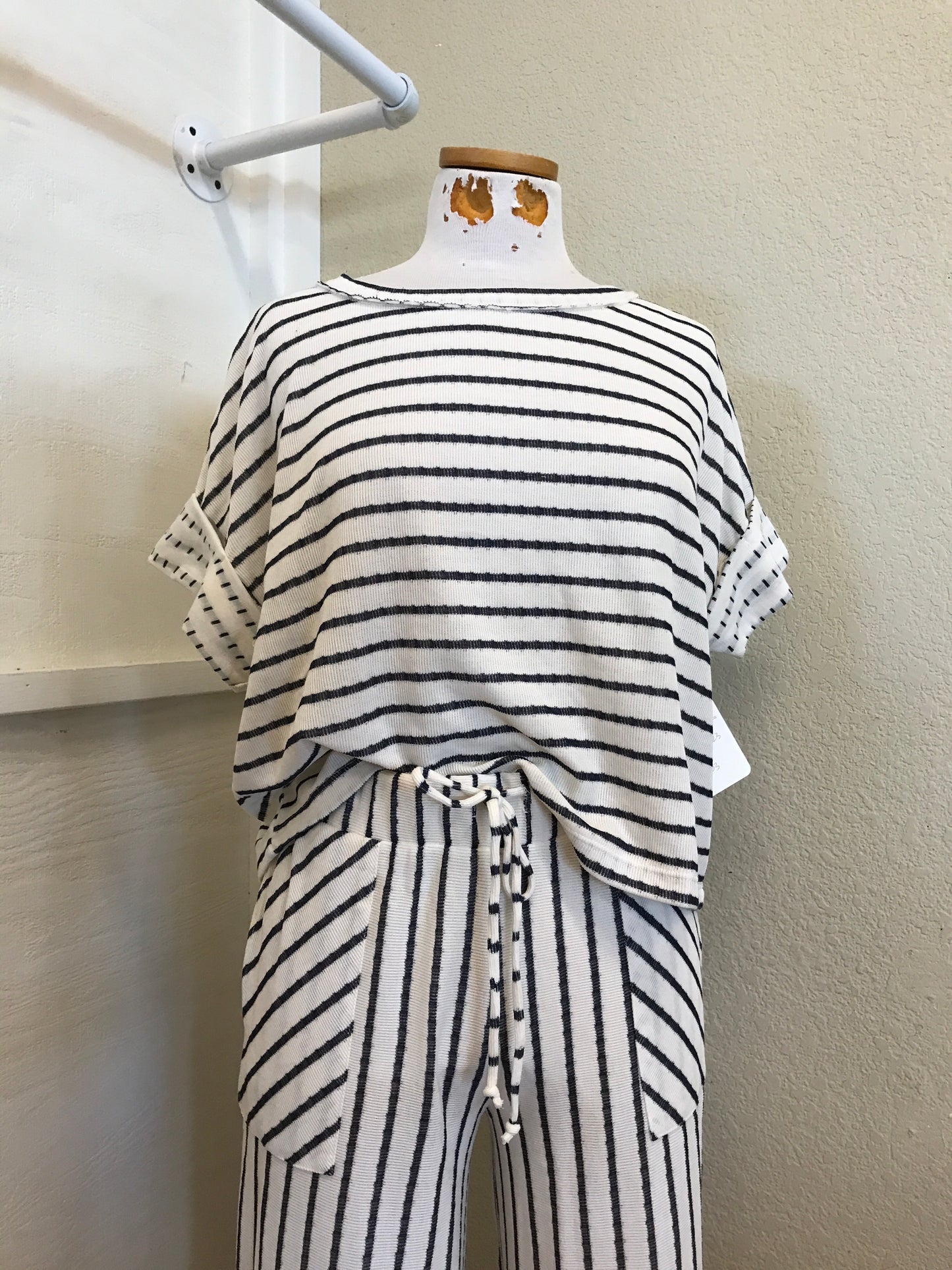 TAMIA STRIPED SWEATER TEE