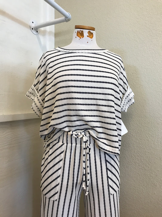 TAMIA STRIPED SWEATER TEE