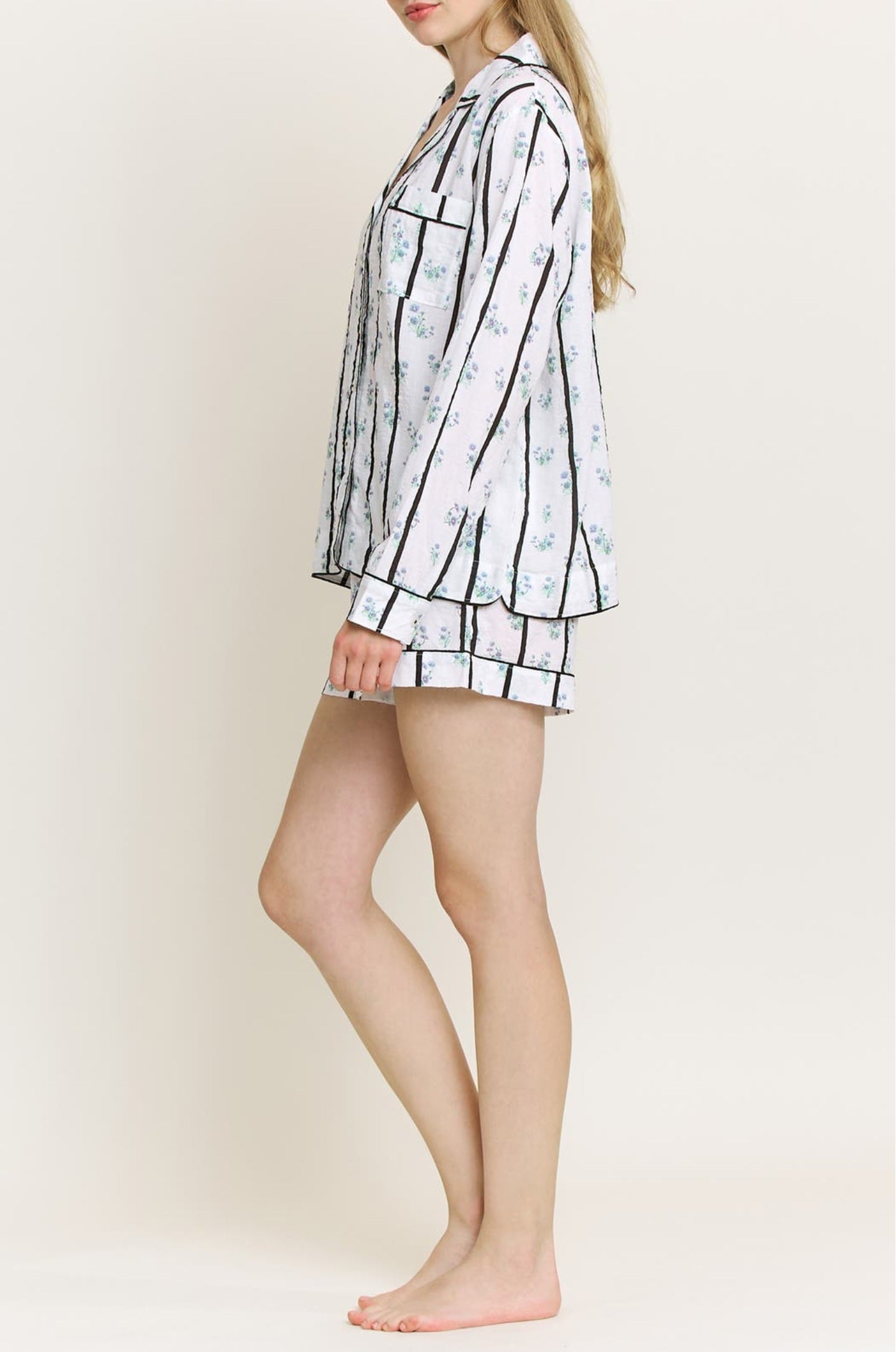 GOOD LIFE LONG SLEEVE SHORTIE PJ SET