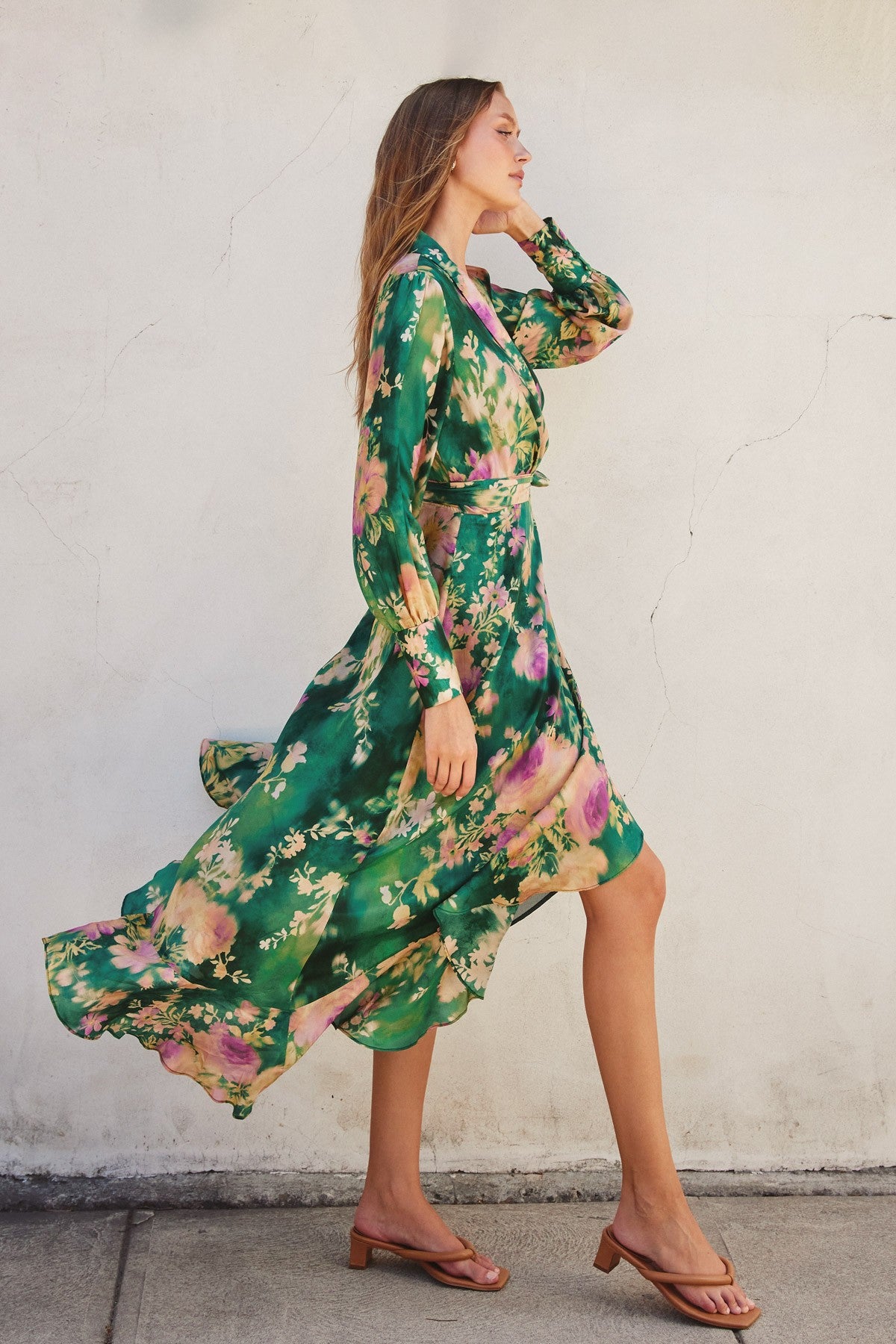 OLIVIA FLORAL WRAP DRESS