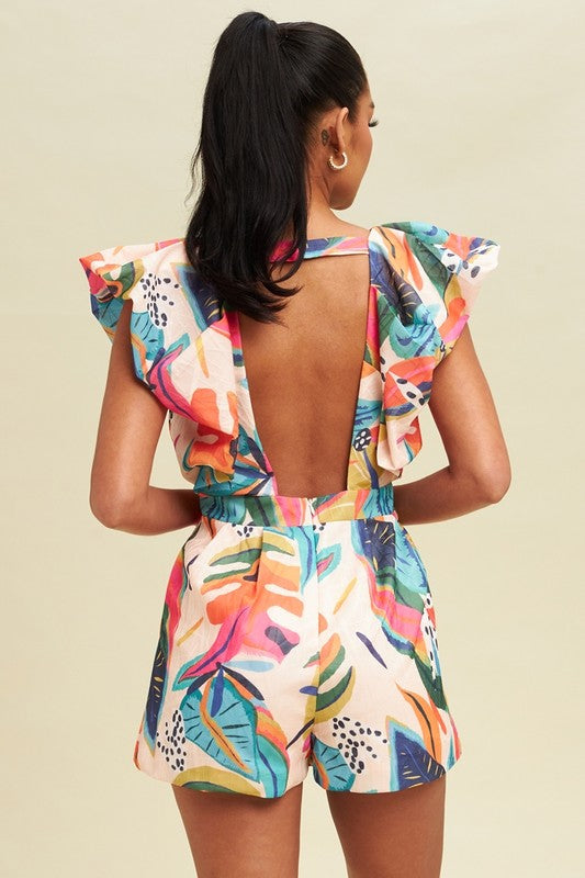 LOLA TROPICAL PRINTED ROMPER