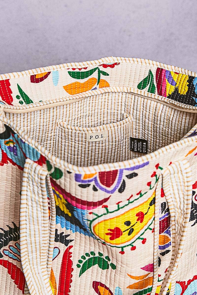 FLORAL PRINTED TOTE