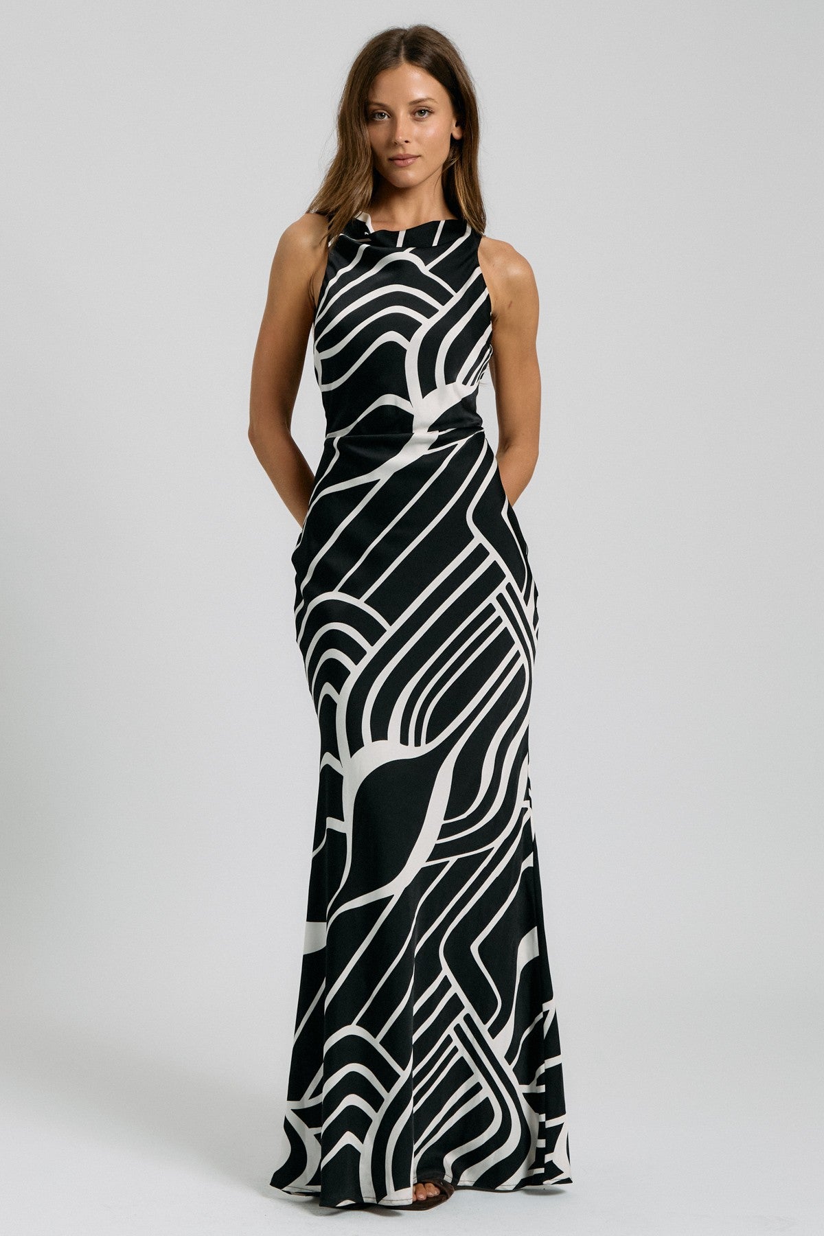 SCARLETT ABSTRACT PRINT DRESS