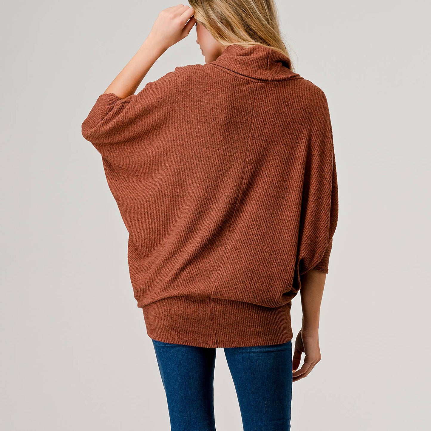 ANN COWL-NECK 3/4 SLEEVE TOP