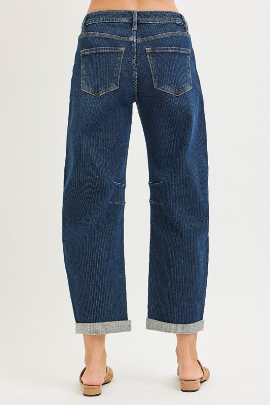 MARIANNA TEXTURED BARREL DENIM